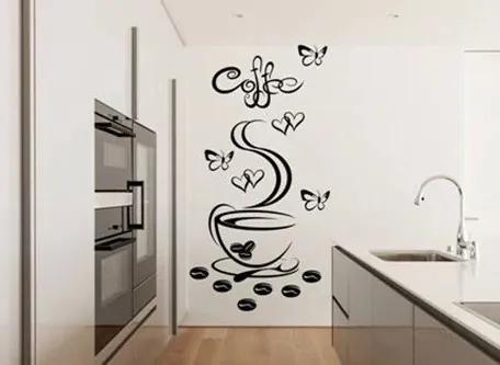 Autocolant de perete pentru bucătărie ceașcă de cafea fierbinte 80 x 160 cm