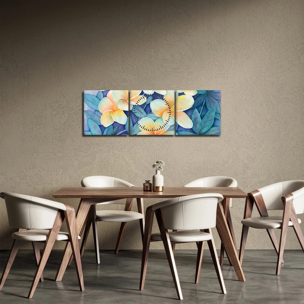 Tablou - Tufe tropicale (cu ceas) (90x30 cm)