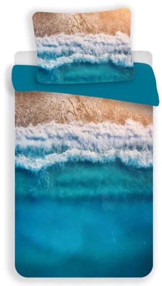 Lenjerie de pat din microfibra 3D PARADISE BEACH, albastru Dimensiune lenjerie de pat: 70 x 90 cm | 140 x 200 cm