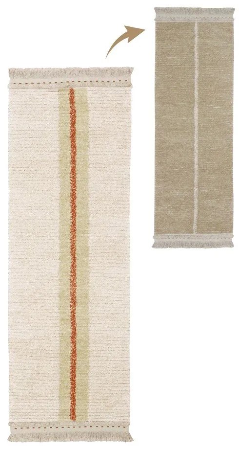 Covor tip traversă bej din bumbac 80x230 cm Duetto Sage – Lorena Canals