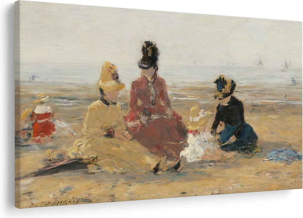 Tablou - Eugène Boudin, On the Beach, Trouville, reproducere (90x60 cm)