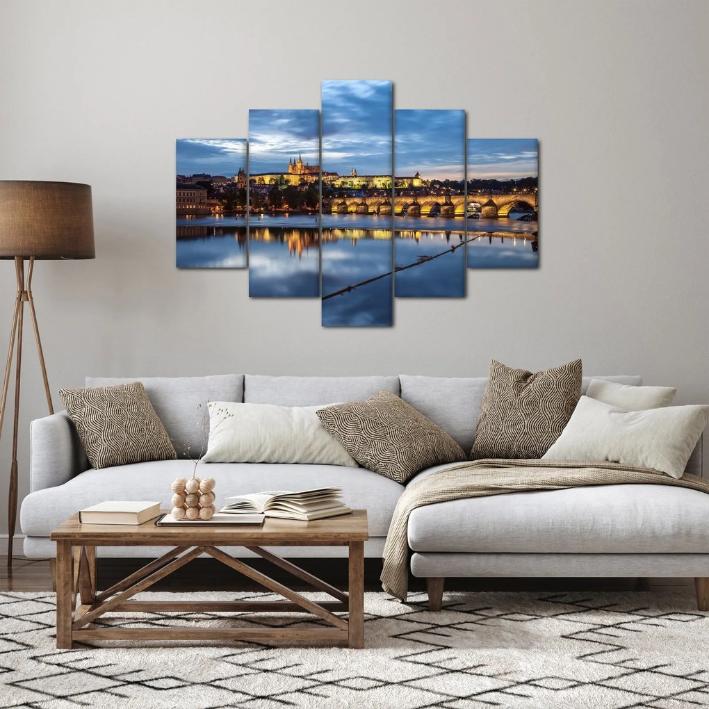 Tablou cu palatul din Praga și podul lui Carol (150x105 cm)
