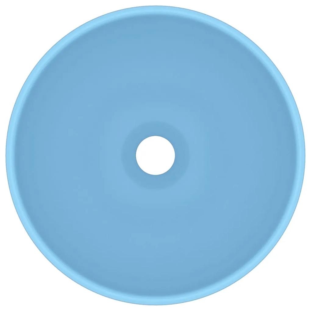 Chiuveta baie lux albastru mat 32,5x14 cm ceramica rotund matte light blue