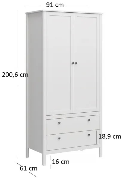 Dulap de haine Olna (alb). 1053158