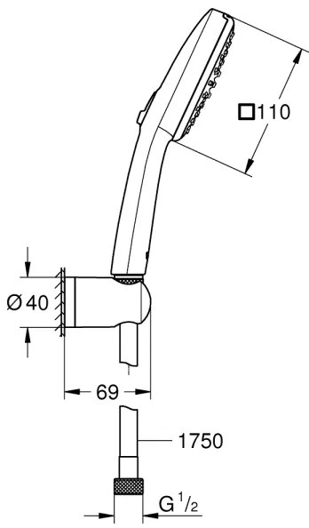 GROHE 26399001 - Set de duș VITALIO COMFORT 110, crom lucios