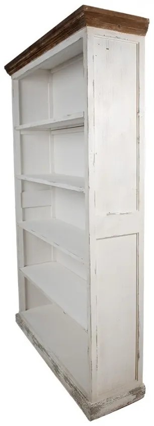 Biblioteca alba, din lemn masiv, aspect vintage, Librarie