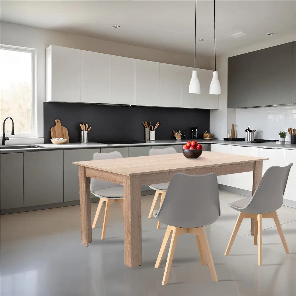 Set de masă Lola 4+1 gri-stejar Sonoma