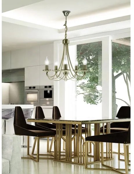 Lustră pe lanț MUZA 5xE14/40W/230V