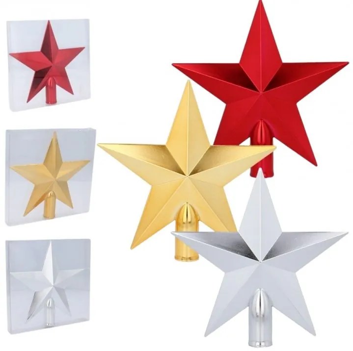 Spitz pentru brad Steaua 20 cm RED
