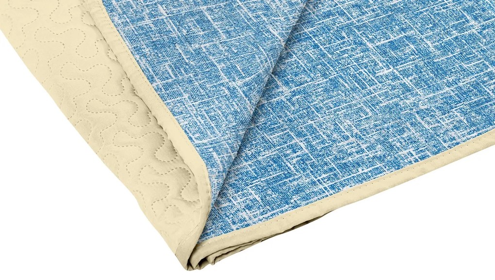 Cuvertura matlasata cu 2 fete Alcam, microfibra, 210x220 cm, Blue Jeans