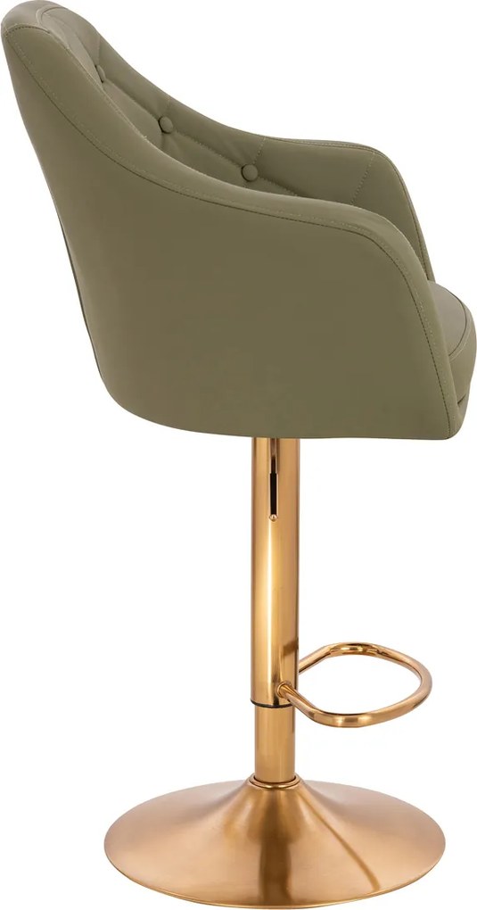 HR831W Scaun Khaki Piele Ecologica Premium Soft cu Bază Aurie