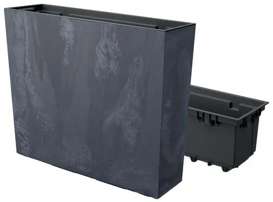 Jardiniera decorativa, Urbi Case Beton Effect, 58x18x49.8 cm, antracit, Prosperplast