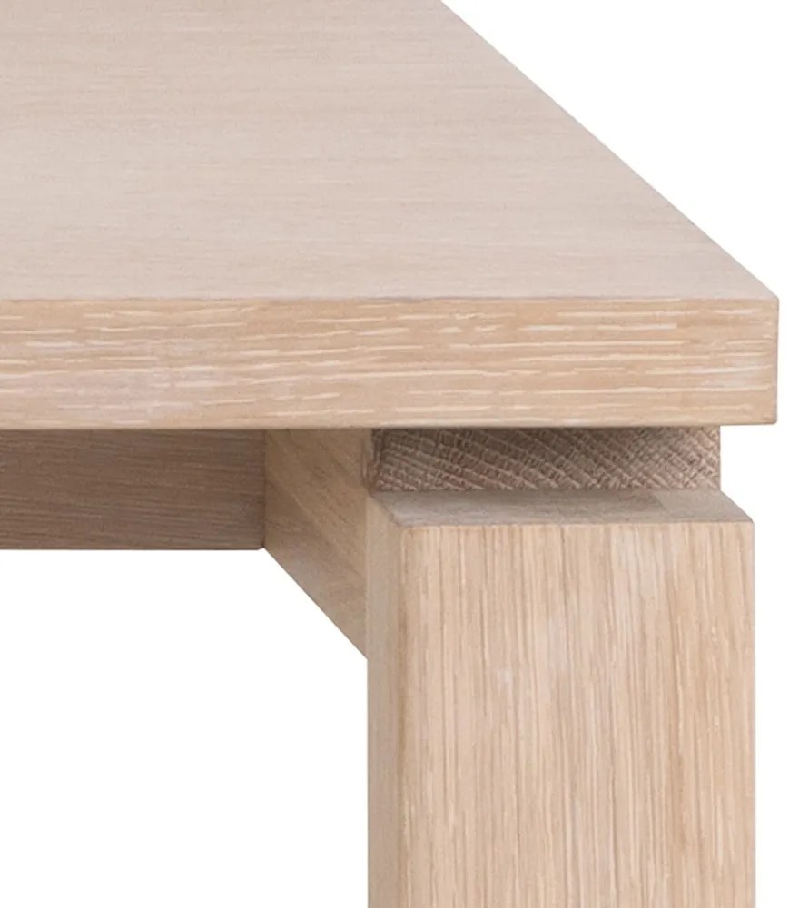 Masă de dining extensibilă cu blat cu aspect de lemn de stejar 100x200 cm Linley – Actona