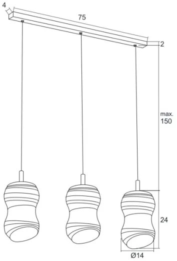 Argon 1366 - Lustră LED pe cablu COMO 3xLED/5W/230V