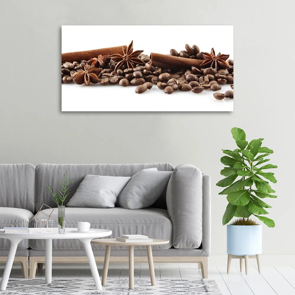 Imprimare tablou canvas Boabe de cafea scorțișoară