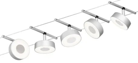 Paulmann 94475 - Set 5 x LED/5W, sistem complet cu cablu CIRCLE 230V, crom mat