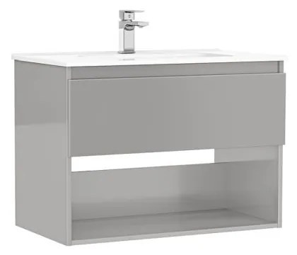 MOBILIER DAILY 80X46X56.5 GALET LUCIOS,1 SERTAR+RAFT,CU LAVOAR Gri lucios, 800x460 mm