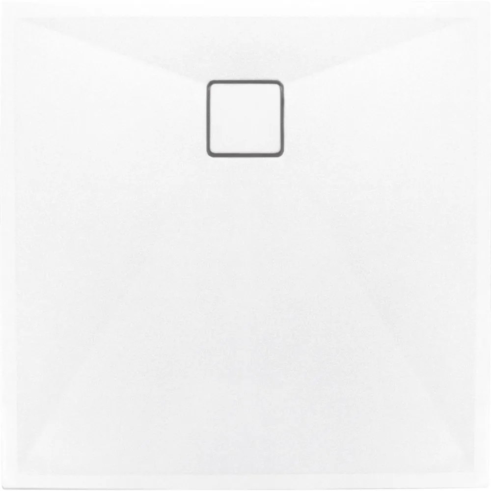 Cadita dus compozit slim patrata alba 90x90 cm Deante Correo Square Alb, 900x900 mm