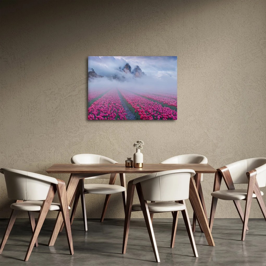 Tablou - Peisaj cu câmpuri de lalele (70x50 cm)