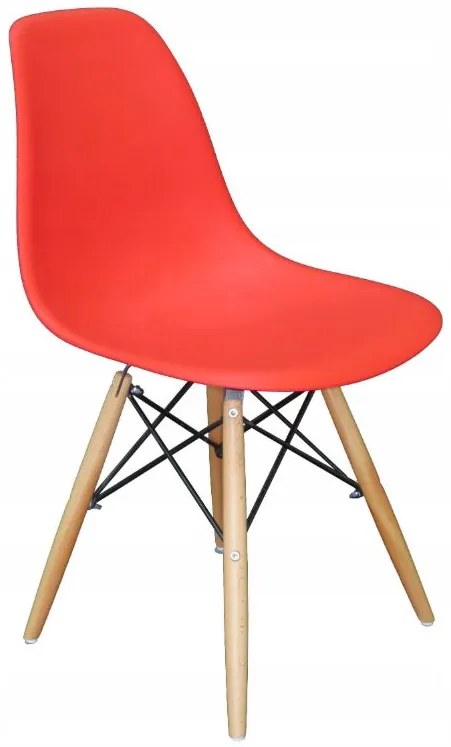 Scaune de sufragerie 4buc ro?ii, stil scandinav Classic