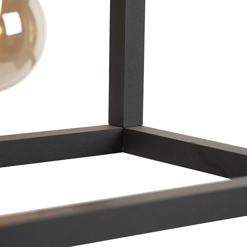 Lampă suspendată industrială neagră cu 4 lumini - Big Cage