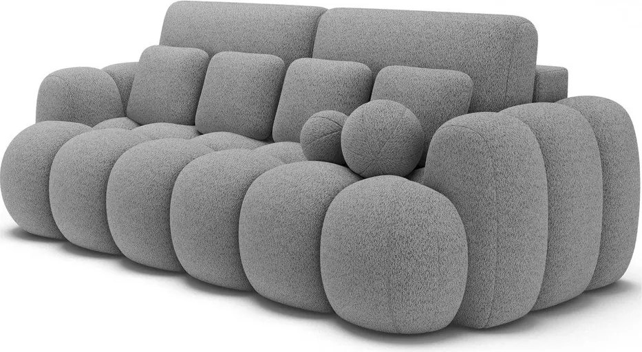 Canapea gri extensibilă cu tapițerie din țesătură bouclé 256 cm Cotonn – ELTAP