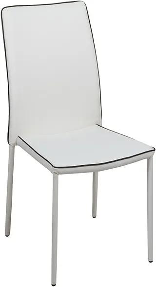 Scaun dining alb din metal si PVC Olma Santiago Pons