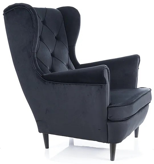 Fotoliu tapitat catifea Culoare Bej / Wenge LADY MATT VELVET
