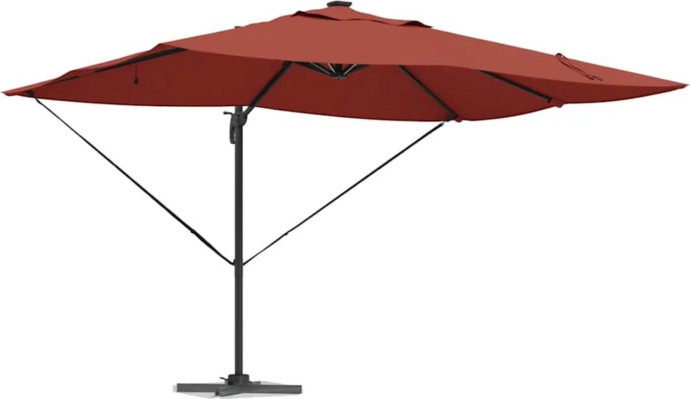 vidaXL Umbrelă de soare Manual cu blocare Terracota 352 x 251 x 265 cm