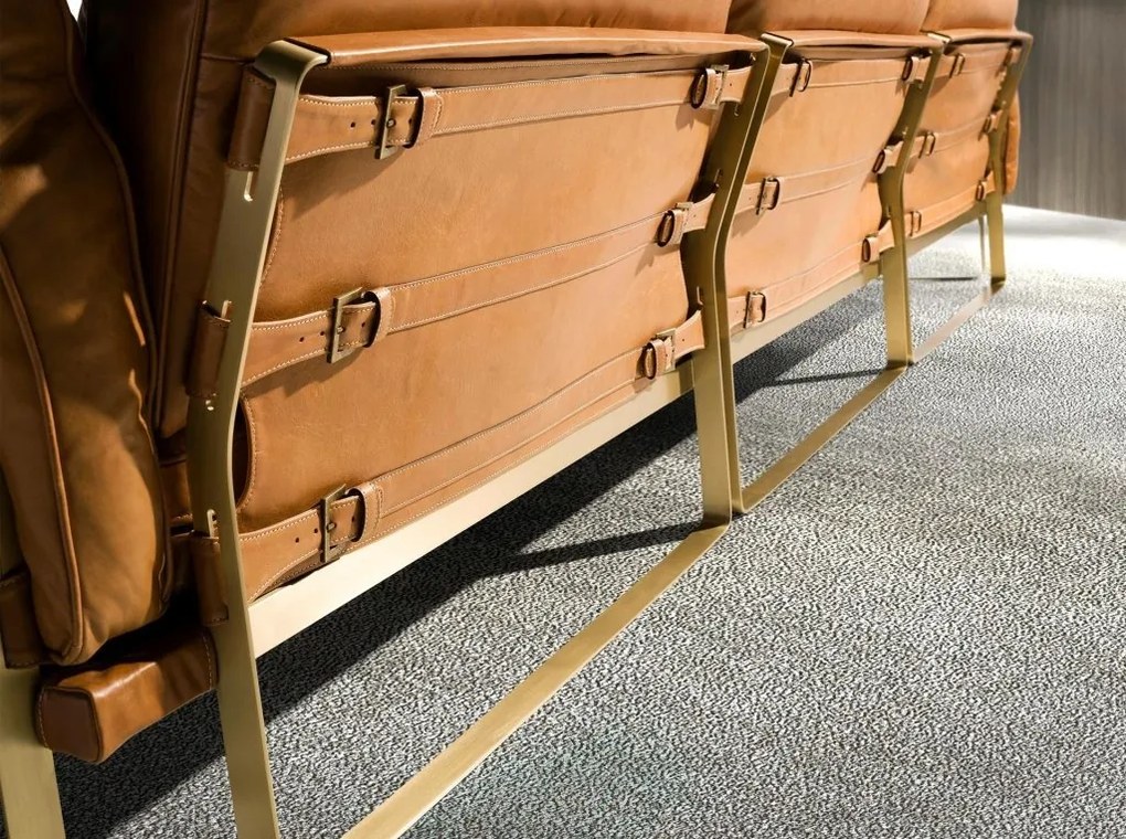 Canapea 3 locuri LUX design italian Cowhide camel