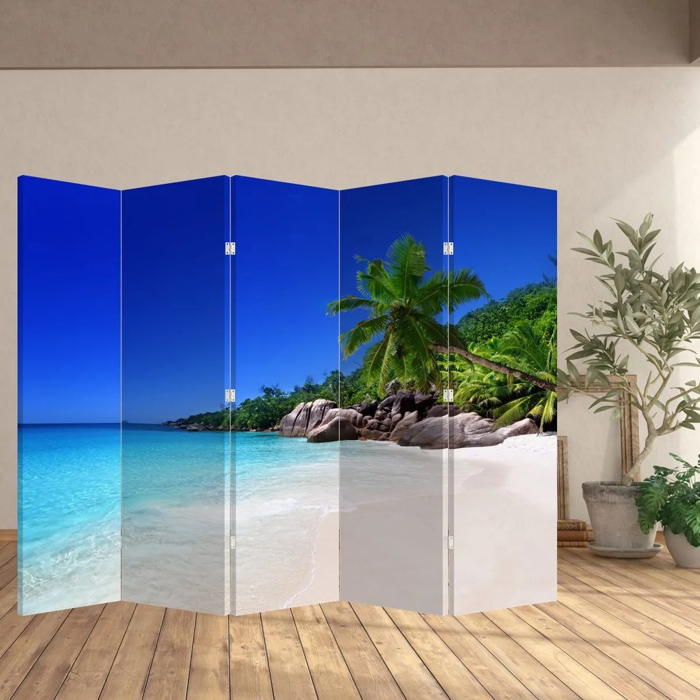 Paravan - Plaja pe insula Praslin (210x170 cm)