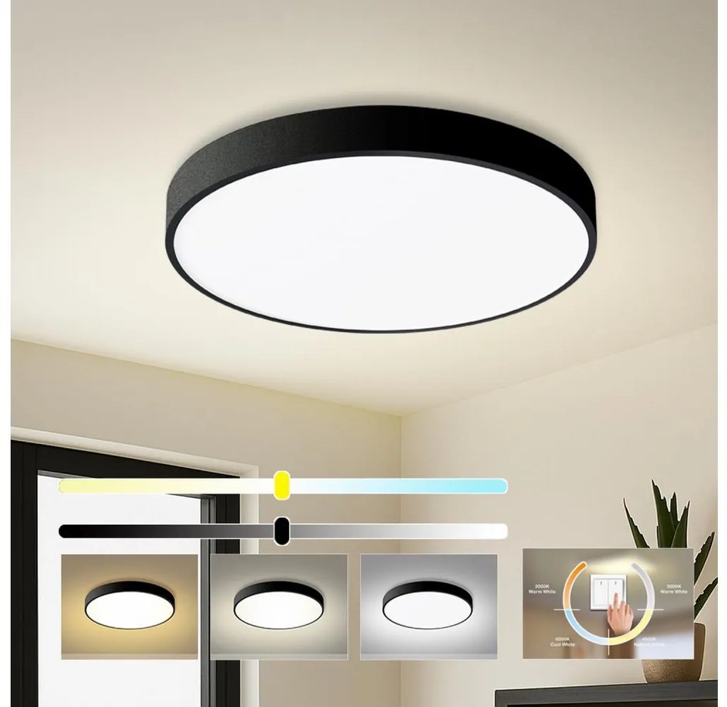 Brilagi - Plafonieră LED POOL LED/60W/230V 3000/4500/6000K diam. 60 cm negru