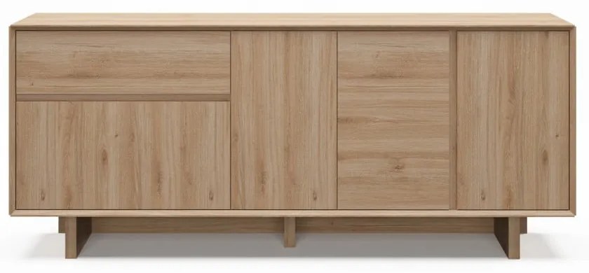 Comodă în culoare naturală cu aspect de lemn de stejar 180x76x45 cm Carpi – Marckeric