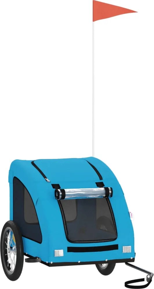 vidaXL Remorcă de bicicletă animale companie, albastru, oxford/fier