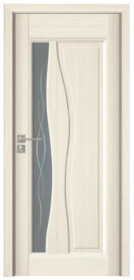 Usa Interior din MDF Novo Doors ND07 LUX PREMIUM, Cadru din Lemn Masiv, KIT COMPLET, Toc Reglabil de 10 CM INCLUS, Plinta pe Ambele Parti (Culoare: