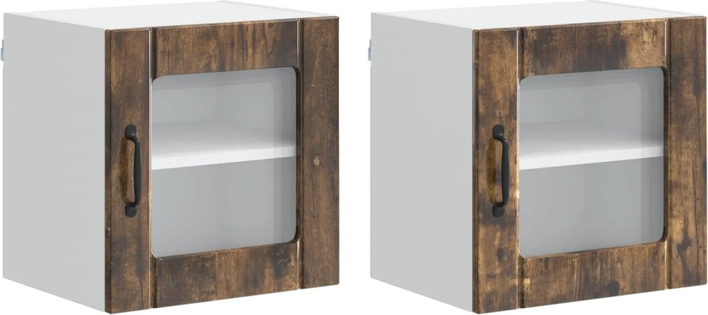 vidaXL Dulap de bucătărie 2 pcs Stejar fumuriu 40 x 31 x 40 cm