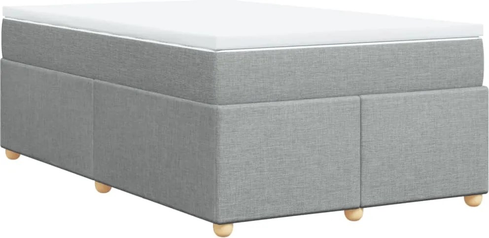 vidaXL Pat box spring cu saltea, gri deschis, 120x190 cm, textil