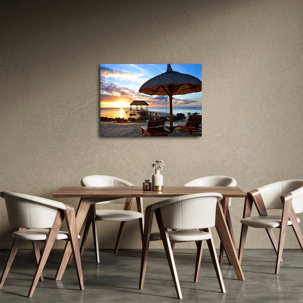 Tablou - Apus de soare în Mauritius (70x50 cm)