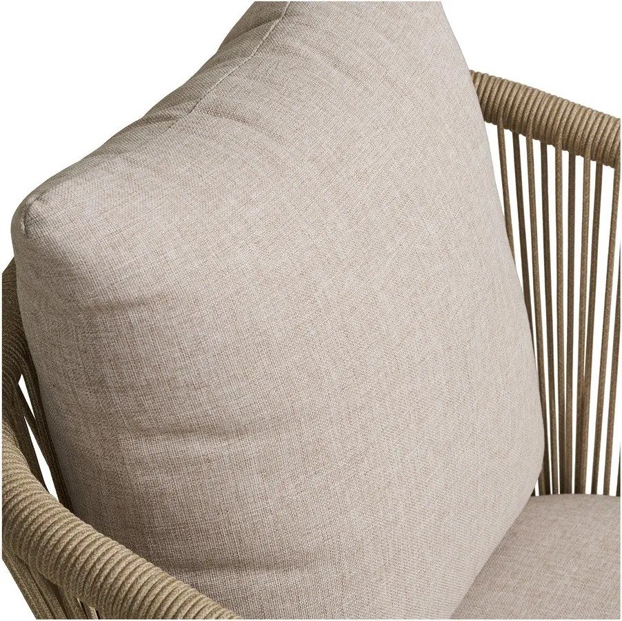 Scaun de grădină bej din metal/capitonat Salerno – House Nordic