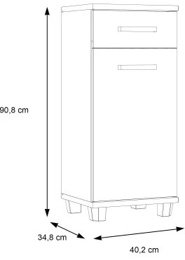 Dulap pentru baie VENOM, antracit/maro