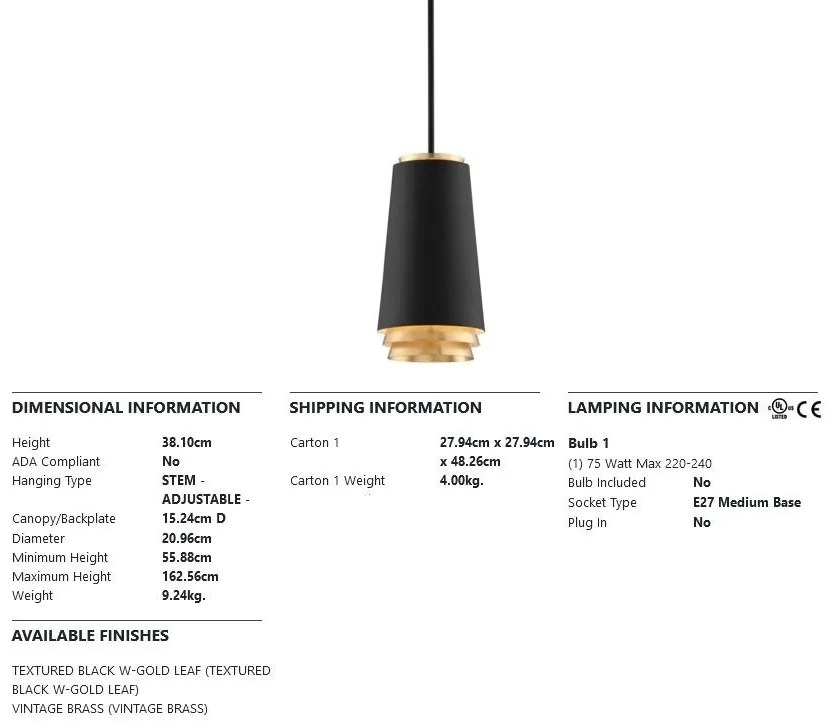 Pendul elegant design modern FAHRENHEIT small