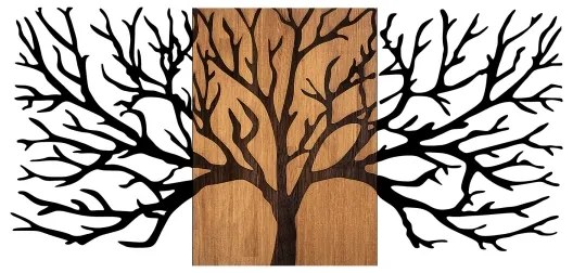 Decorațiune de perete 150x70 cm lemn/metal copac
