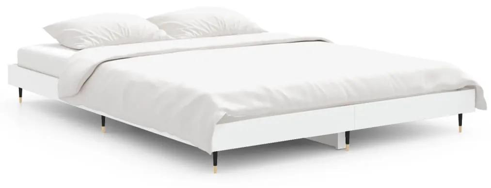 832173 vidaXL Cadru de pat, alb, 140x190 cm, lemn prelucrat