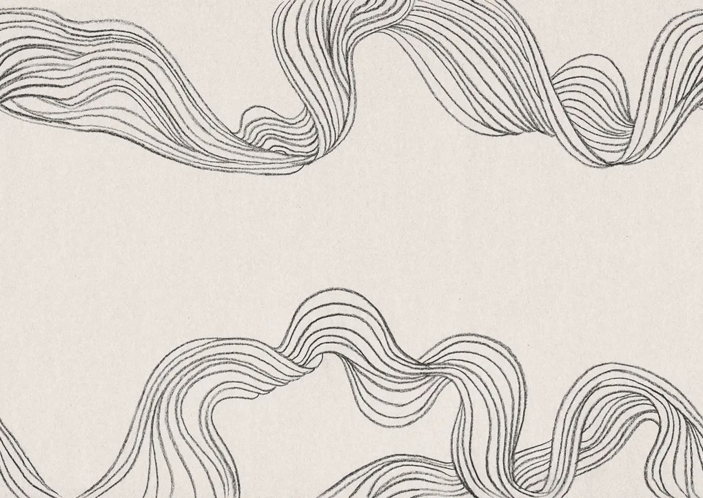 Fototapet, Stripes by Hand, Graphite, Rebel Walls
