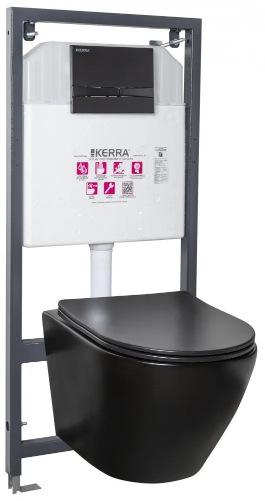 Set rezervor WC suspendat Delos BL Adriatic Black