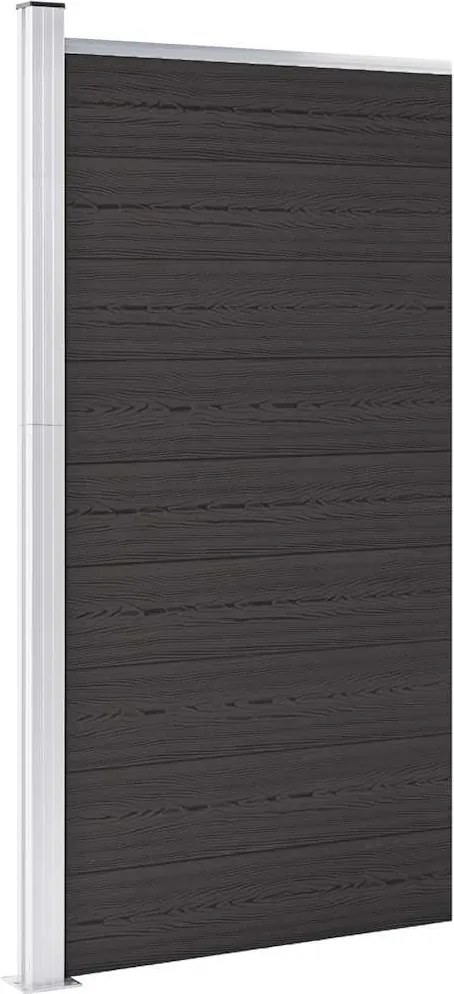 vidaXL Panou de gard, negru, 95x186 cm, WPC