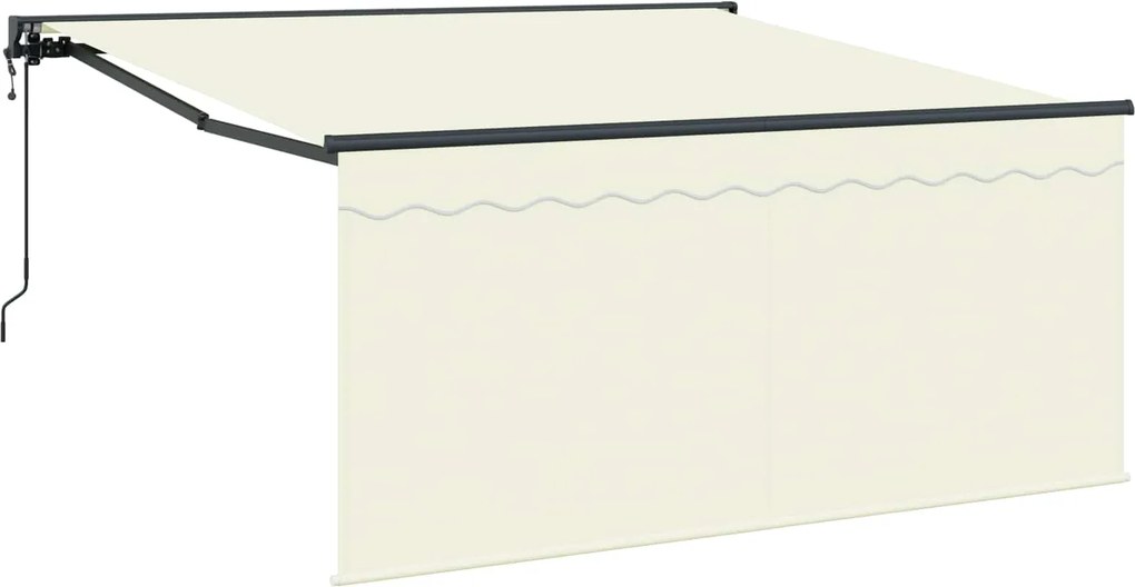 vidaXL Cortina Retractabilă Crem 350 x 250 cm Poliester și Aluminiu
