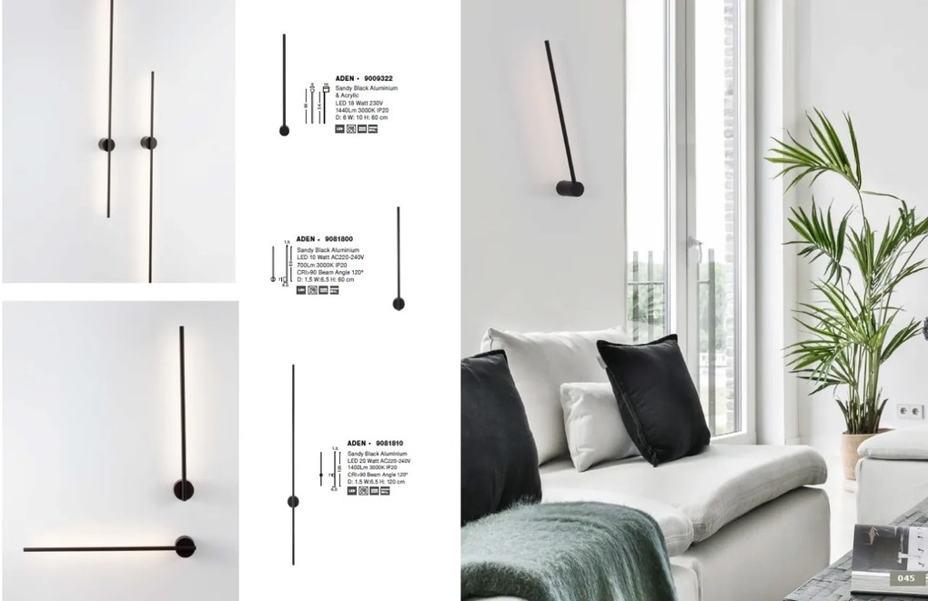 Aplica de perete LED design liniar Aden