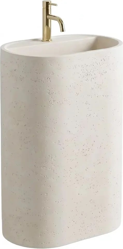 Lavoar compozit freestanding Rea Salento 60 cm bej/crem mat