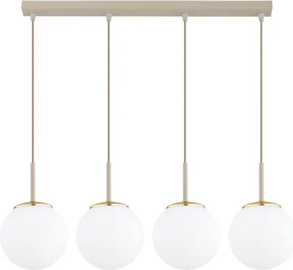 Brilagi - Lustră suspendată pe cablu MILO 4xE27/60W/230V bej/auriu